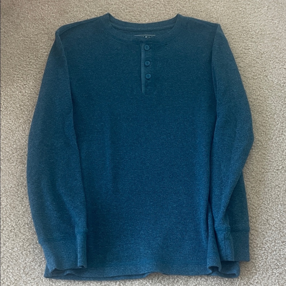 Youth Medium Blue Henley Shirt